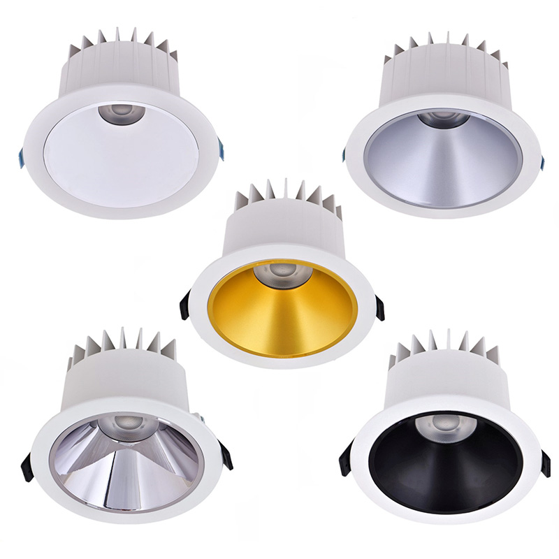 IP67 Waterproof Recessed Can Lights 45 Degree LED Outdoor Downlights, White / Silver / Black / Glod Reflector